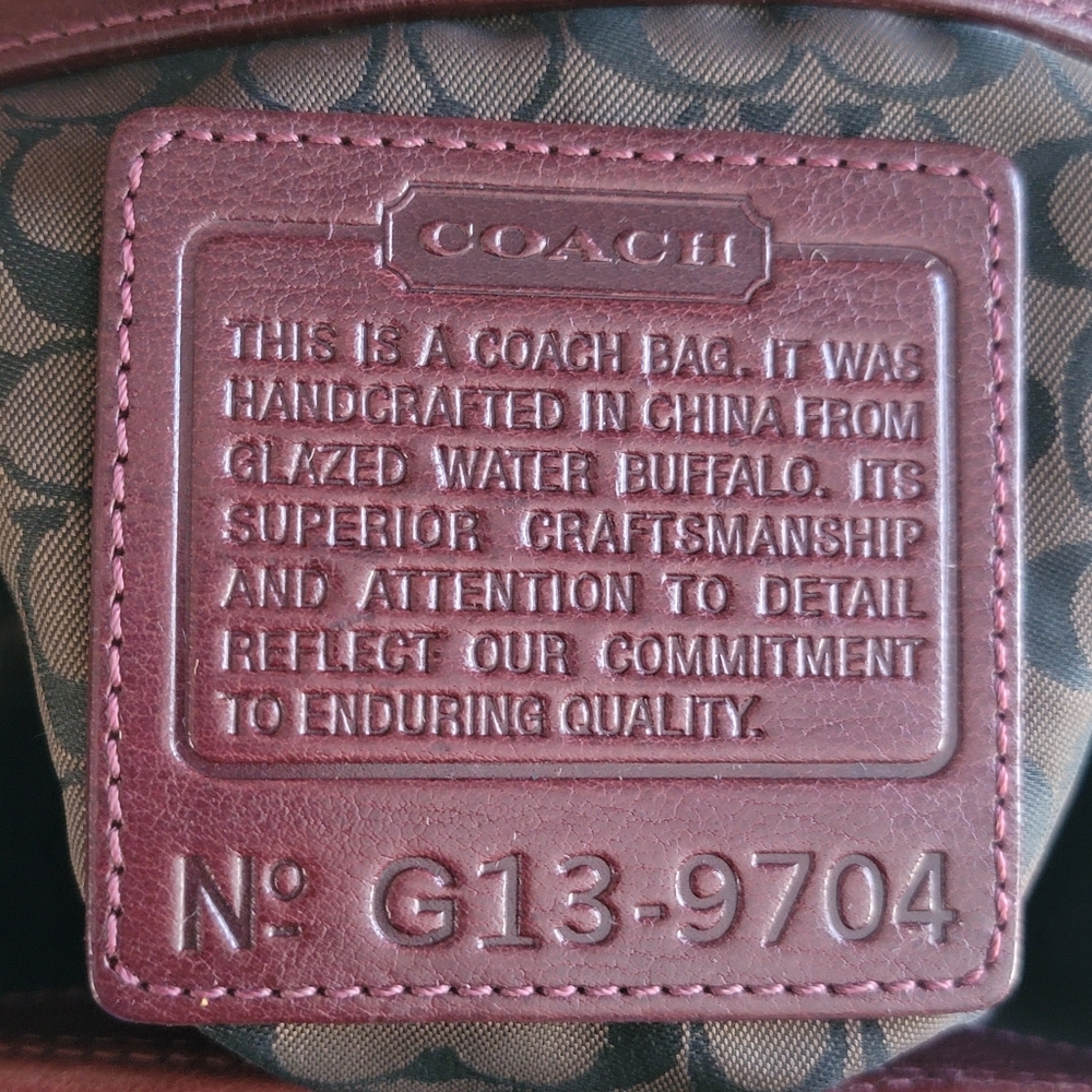 Coach 9704 Buffalo Hide Paper Bag Tote Mahogany Brown Leather Vintage Bag - Picture 11 of 16